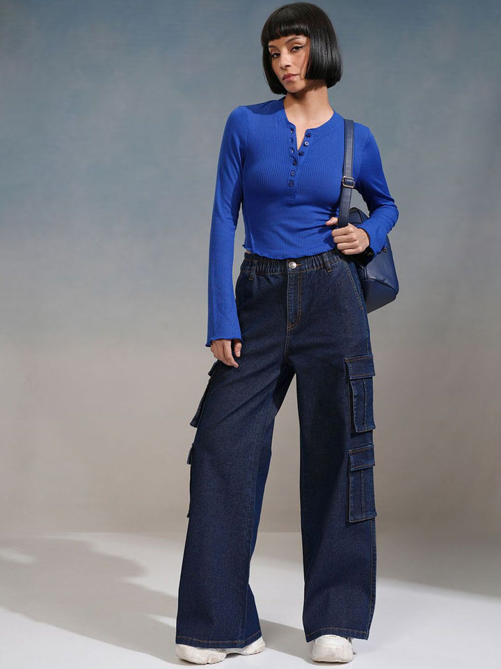 Tokyo Talkies Women Straight Fit Cargo Jeans