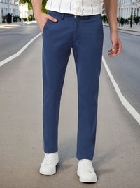 Urbano Fashion Men Blue Slim Fit Solid Regular Trousers