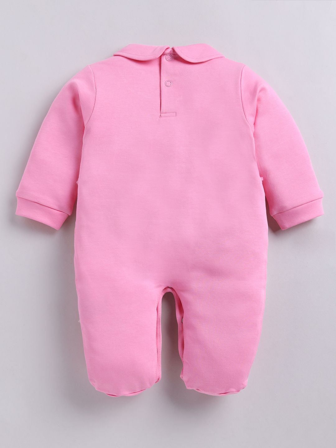 Moms Love Infant Girls Bow Detail Printed Sleepsuit