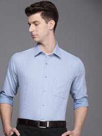 Raymond Self Design Textured Slim Fit Pure Cotton Formal Shirt