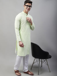 Jompers Geometric Chikankari Embroidered Pure Cotton Kurta