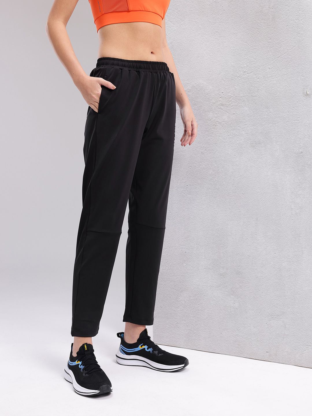 HRX by Hrithik Roshan Women Brand Logo Printed Mid-Rise Running Track Pants