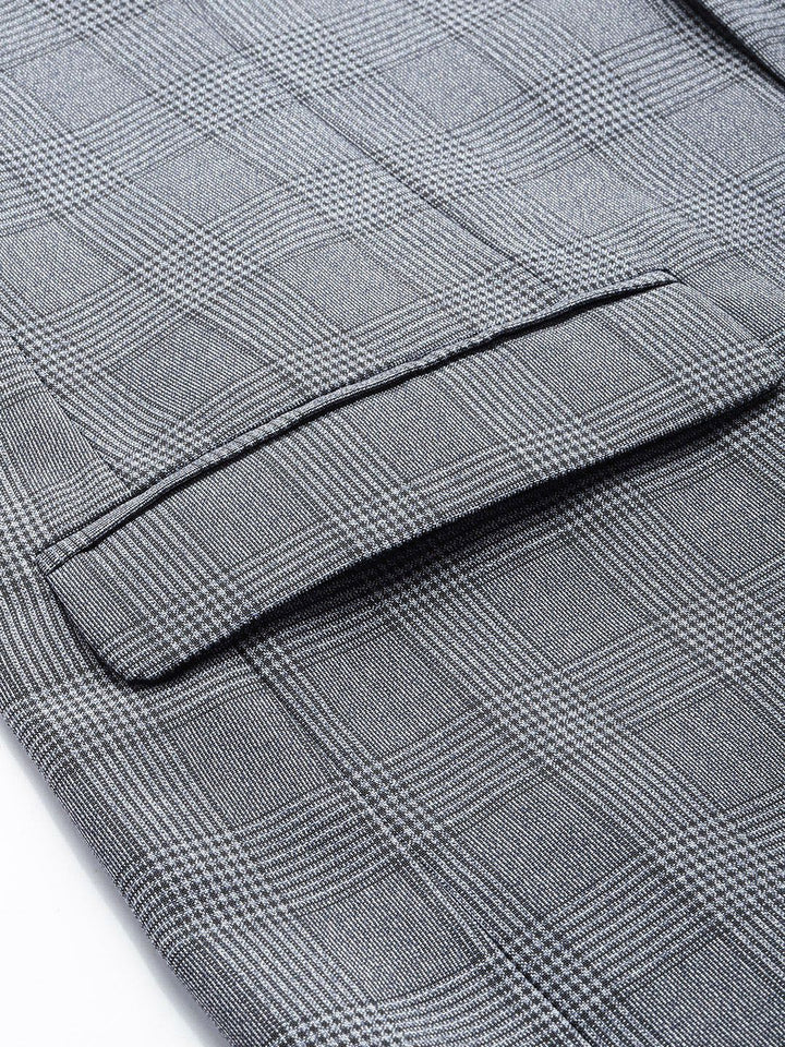 Park Avenue Slim Fit Textured Self Design Notched Lapel Single-Breasted Formal Blazer