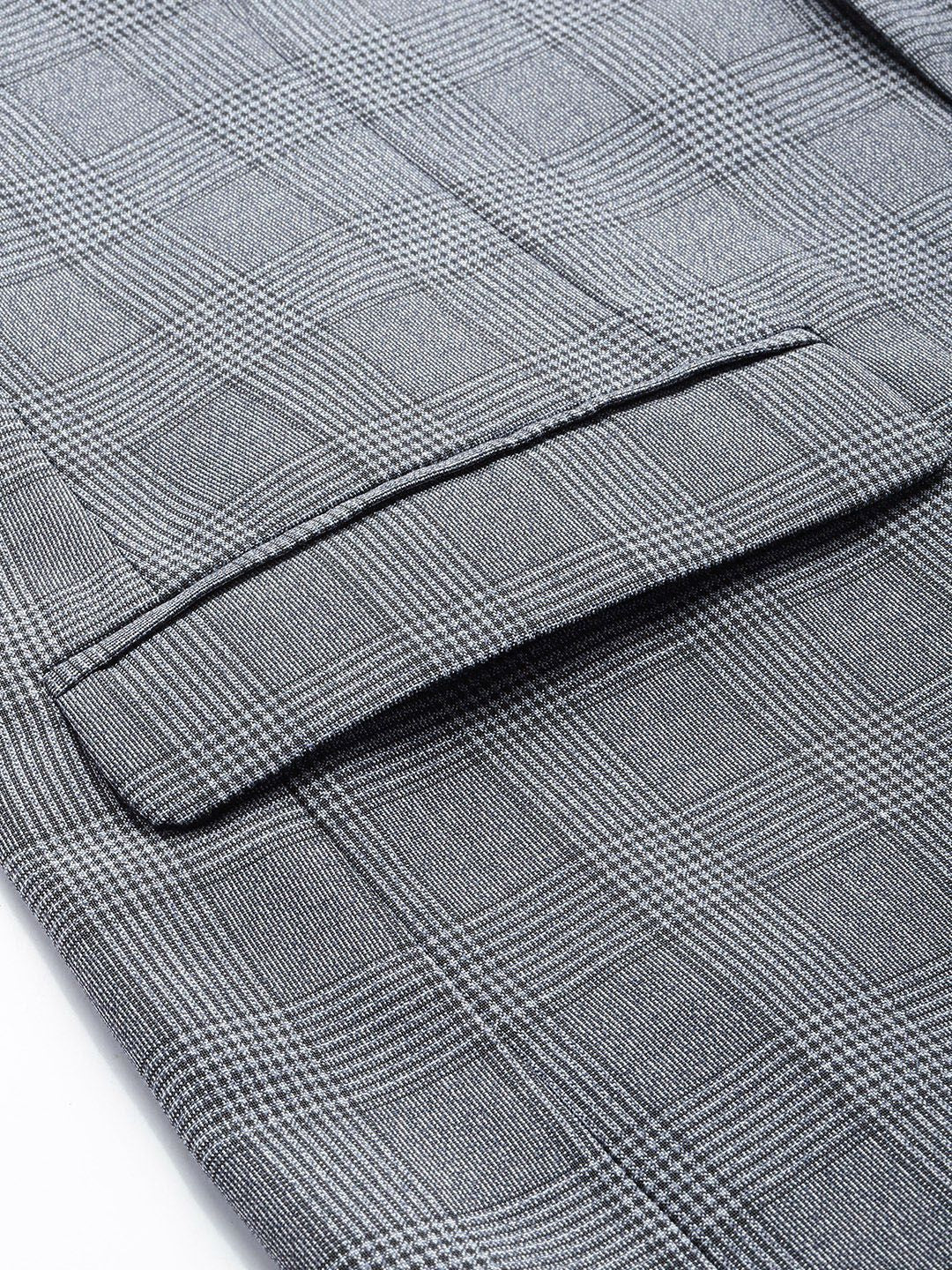 Park Avenue Slim Fit Textured Self Design Notched Lapel Single-Breasted Formal Blazer