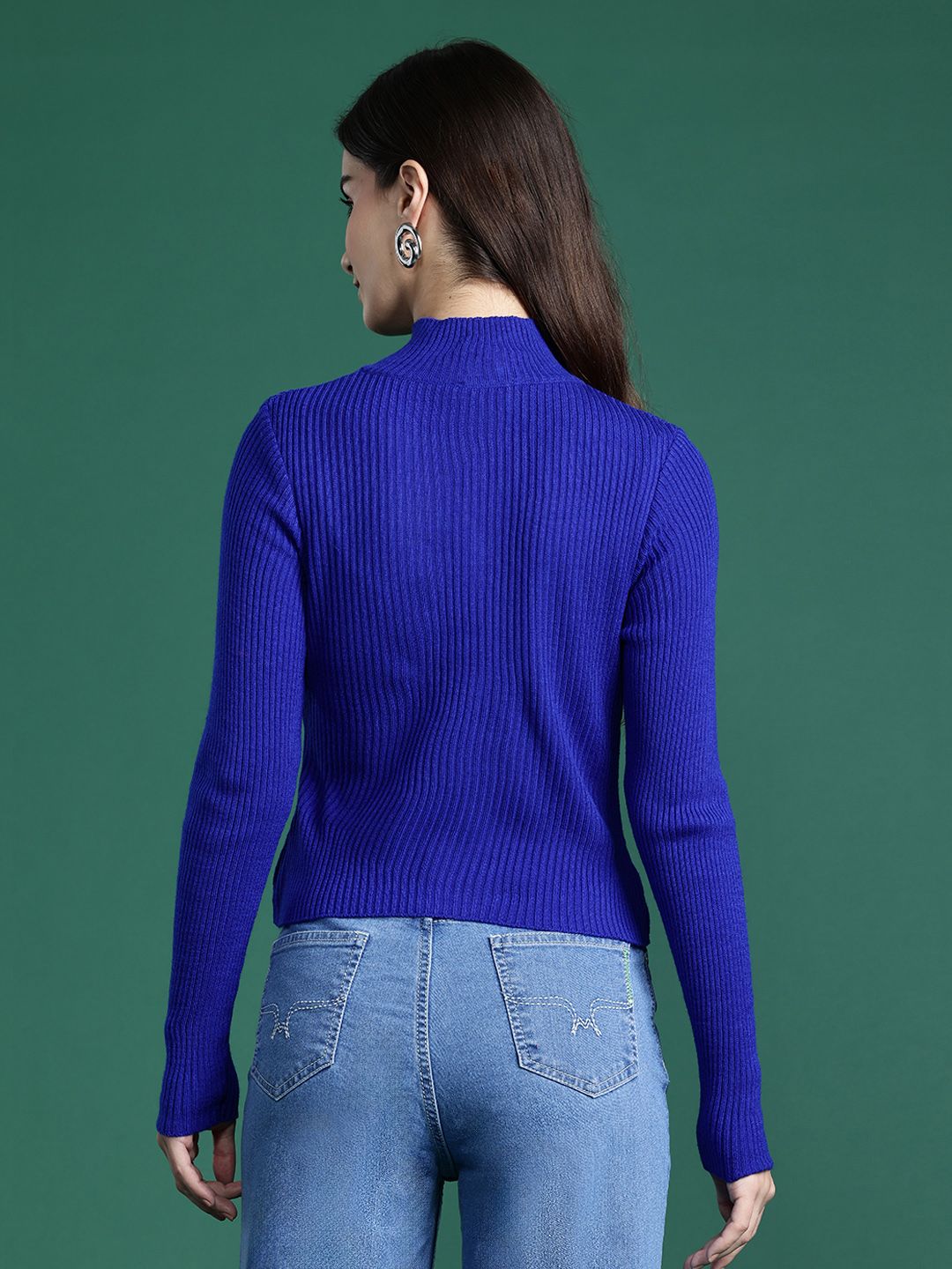 DressBerry Pure Acrylic Ribbed Cardigan