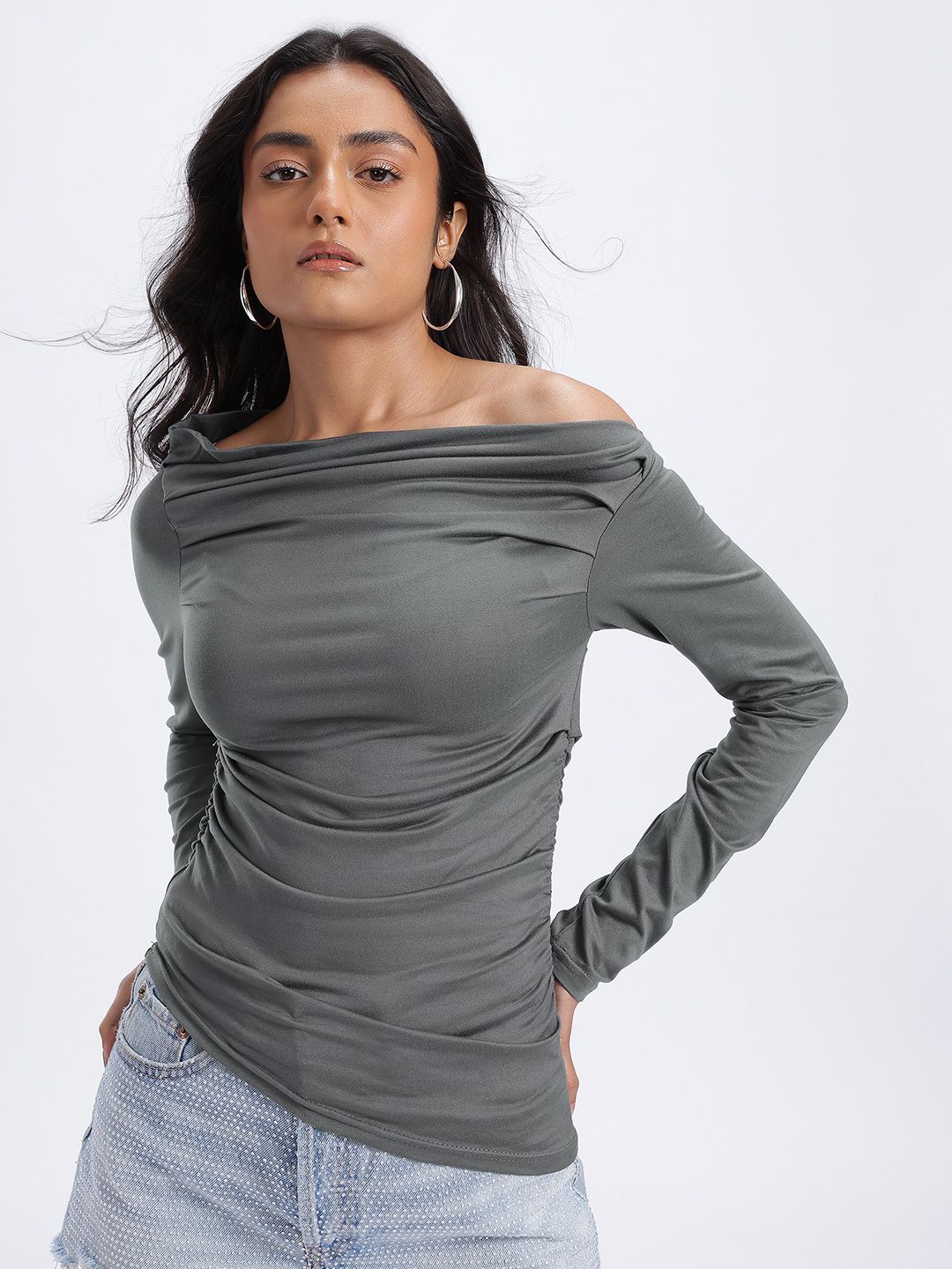 DressBerry Ruched One Shoulder Top