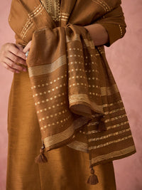 KALINI Ethnic Motifs Yoke Design Thread Work Straight Kurta with Trousers & Dupatta