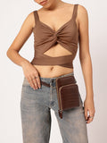 DressBerry Knotty Nice Twisted Tie-Up Crop Top