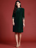 all about you Embellished Velvet Finish Sheath Dress