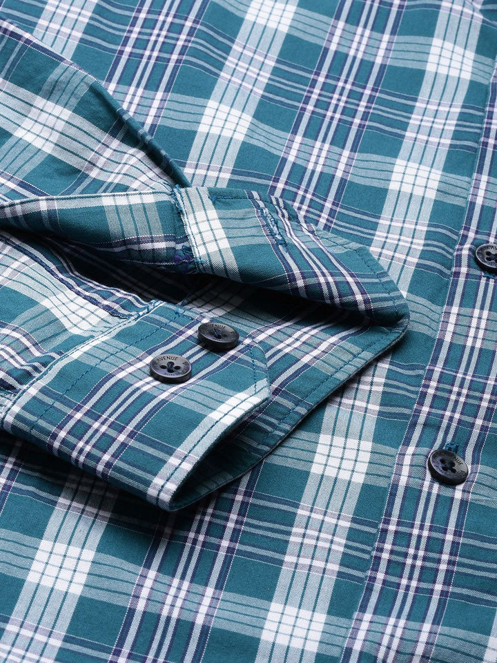 Park Avenue Men Slim Fit Tartan Checks Opaque Pure Cotton Casual Shirt