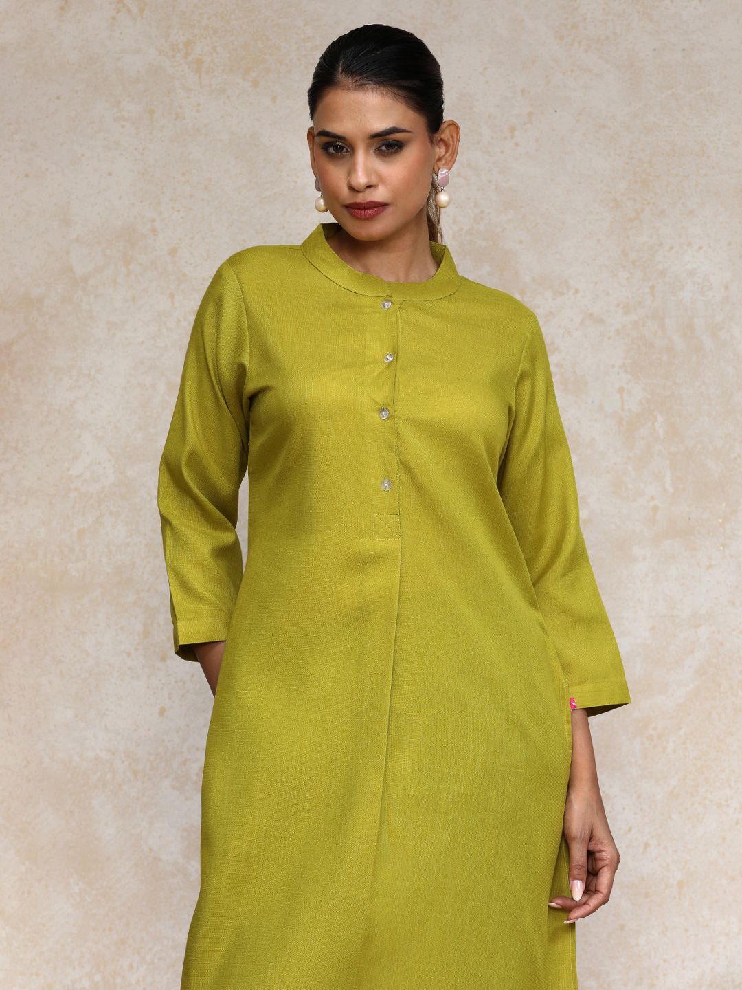 Varanga Cotton Mandarin Collar Straight Kurta