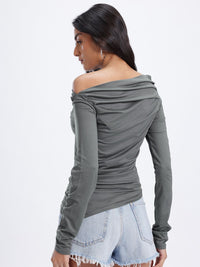 DressBerry Ruched One Shoulder Top