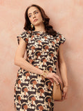 all about you Printed Shift Midi Dress with Slit