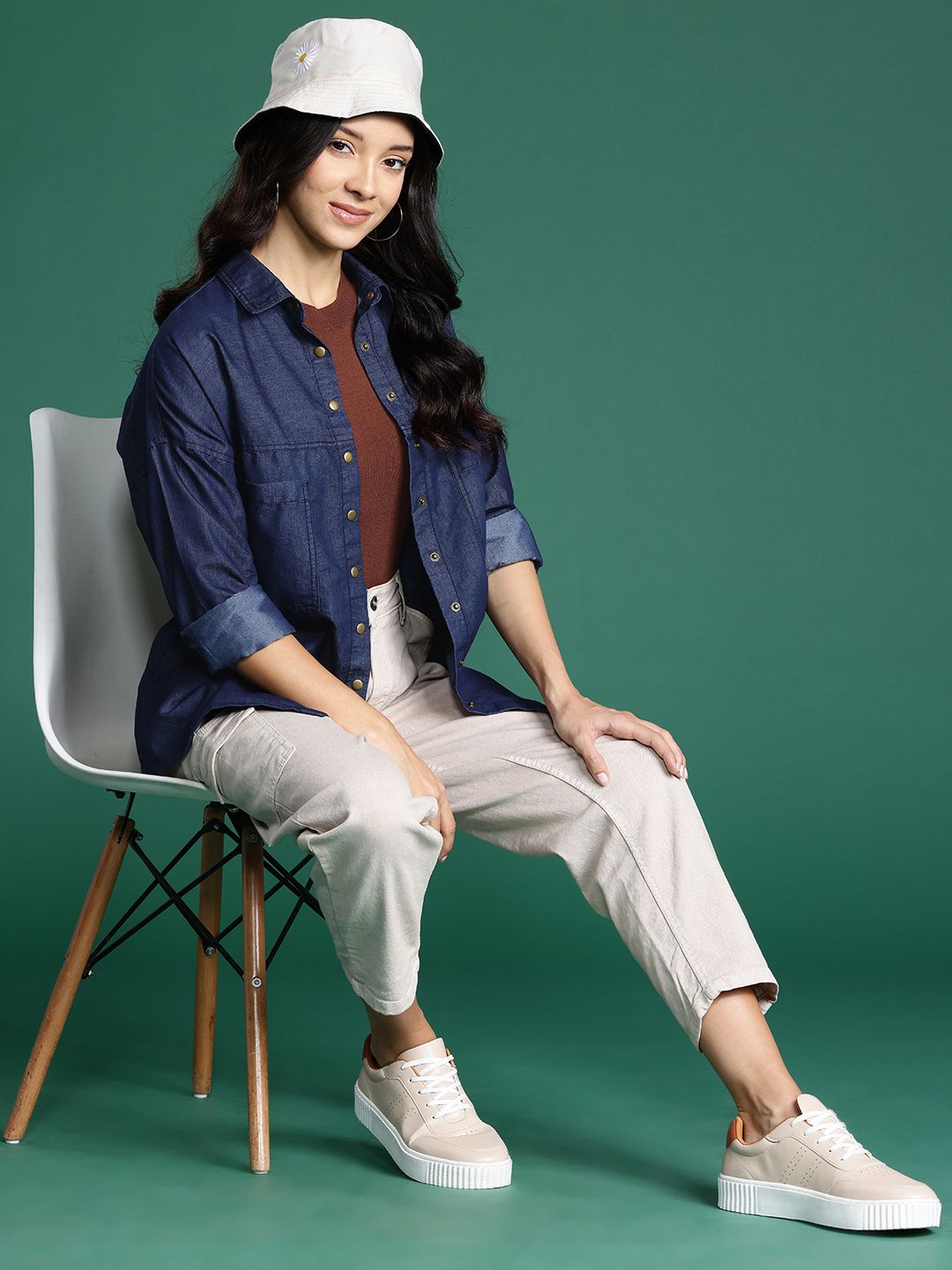 DressBerry Longline Chambray Casual Shirt