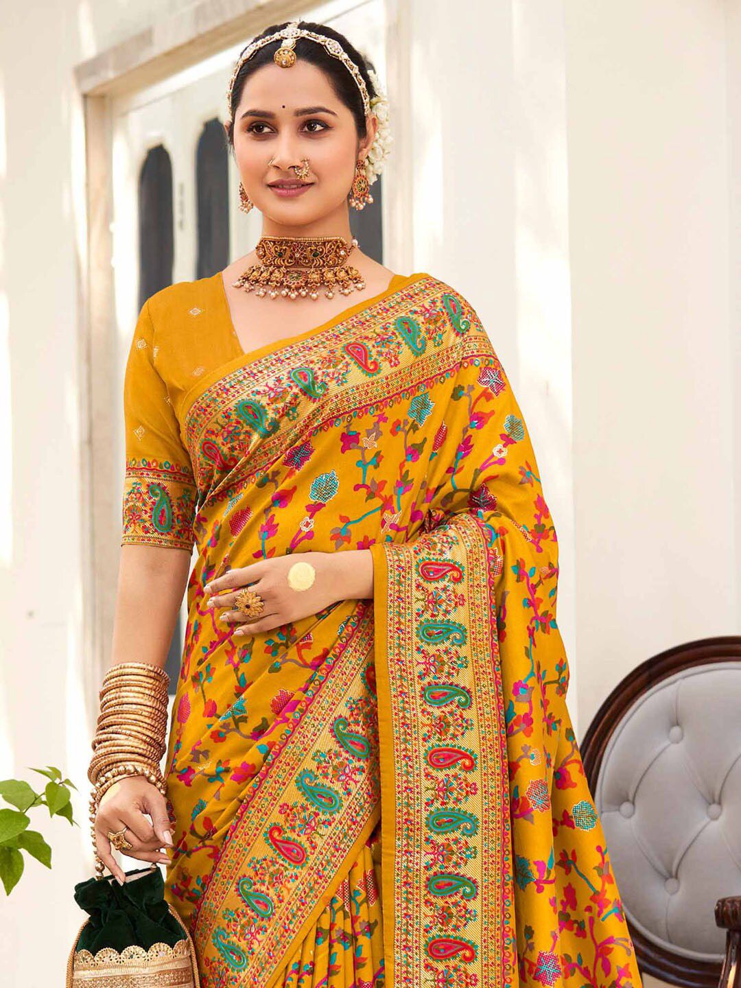 Saree mall Ethnic Motifs Printed Bagh Sarees