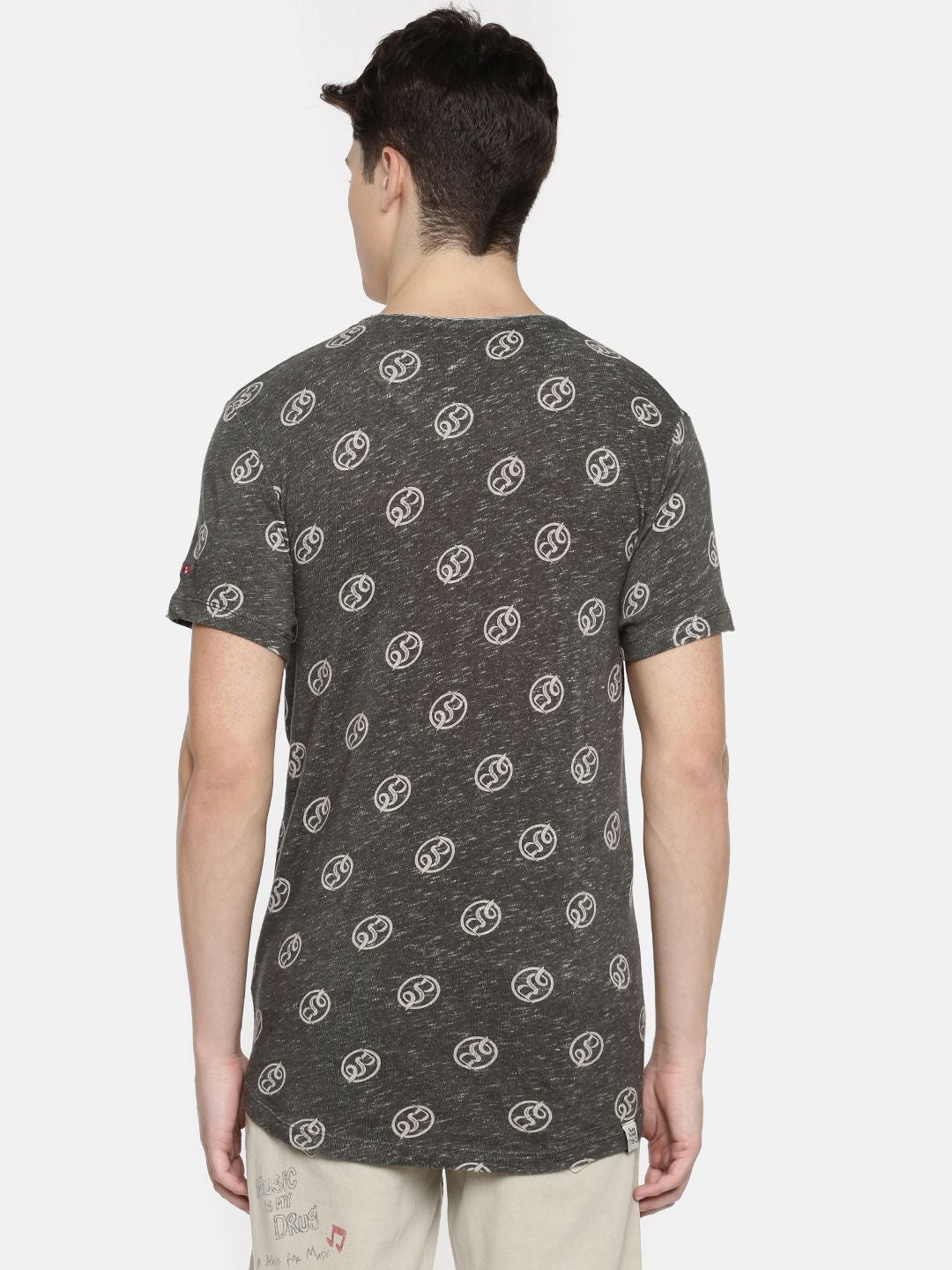 Being Human Clothing Men Grey Printed Round Neck Pure Cotton T-shirt