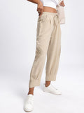 DressBerry Women Crinkled Relaxed Fit Trousers