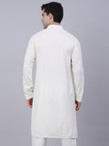 Jompers Men Ethnic Motifs Embroidered Mirror Work Cotton Kurta