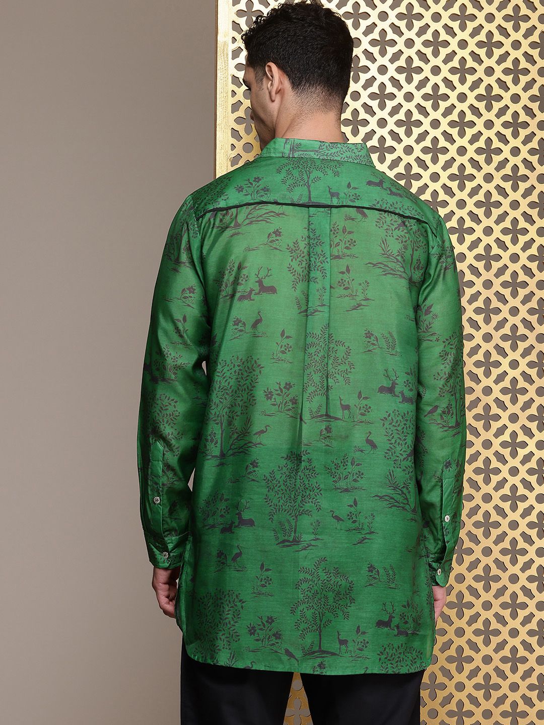 House of Pataudi Animal Graphic Printed Jashn Kurta