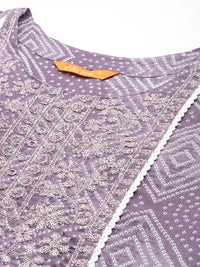 Indo Era Women Bandhani Printed Thread Work Kurta