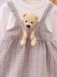 YK Girls Print Fit & Flare Dress