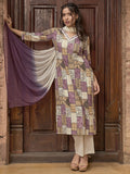 Libas Women Ethnic Motifs Printed Regular Thread Work Pure Cotton Kurta with Trousers