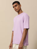 Mr Bowerbird Men Lavender Pure Cotton Philosophy Oversized T-shirt