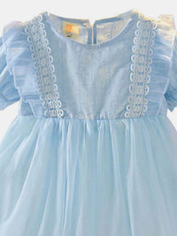 YK Girls Cotton Self Design Dress