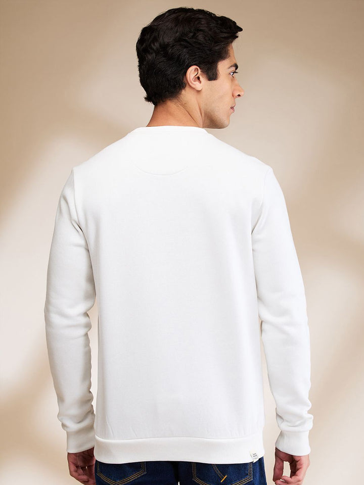 Being Human Men Brand Logo Printed Round Neck Cotton Pullover Sweatshirt