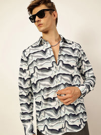 Thomas Scott Men Premium Slim Fit Opaque Printed Casual Shirt