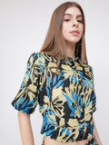DressBerry Floral Daze Retro Boxy Crop Shirt