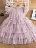 YK Girls Embellished Fit & Flare Dress