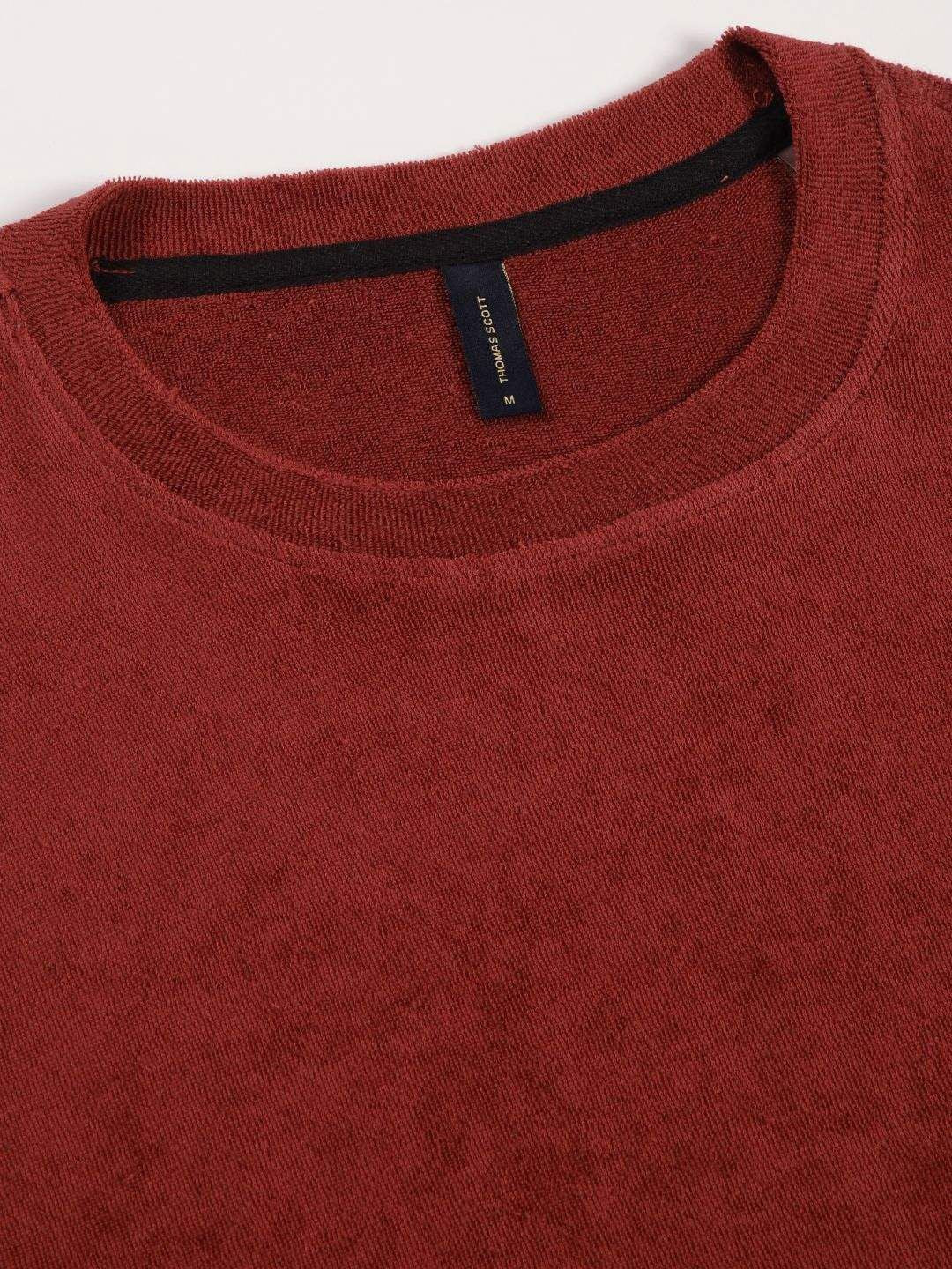 Thomas Scott Men Solid Round Neck Cotton Oversized T-shirt