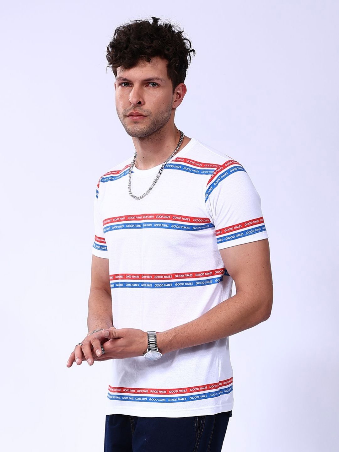 The Indian Garage Co Men Striped T-shirt