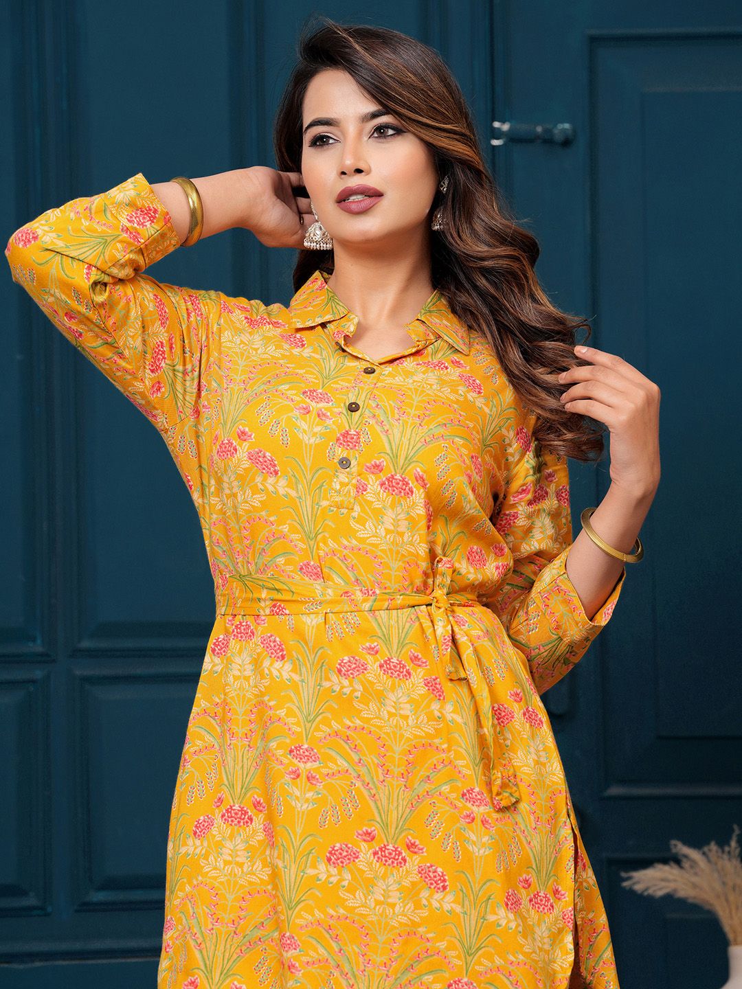 Indo Era Printed Tunic With Trousers Co-Ords