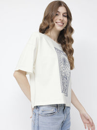 DressBerry Nautical Chic Print Boxy T-shirt