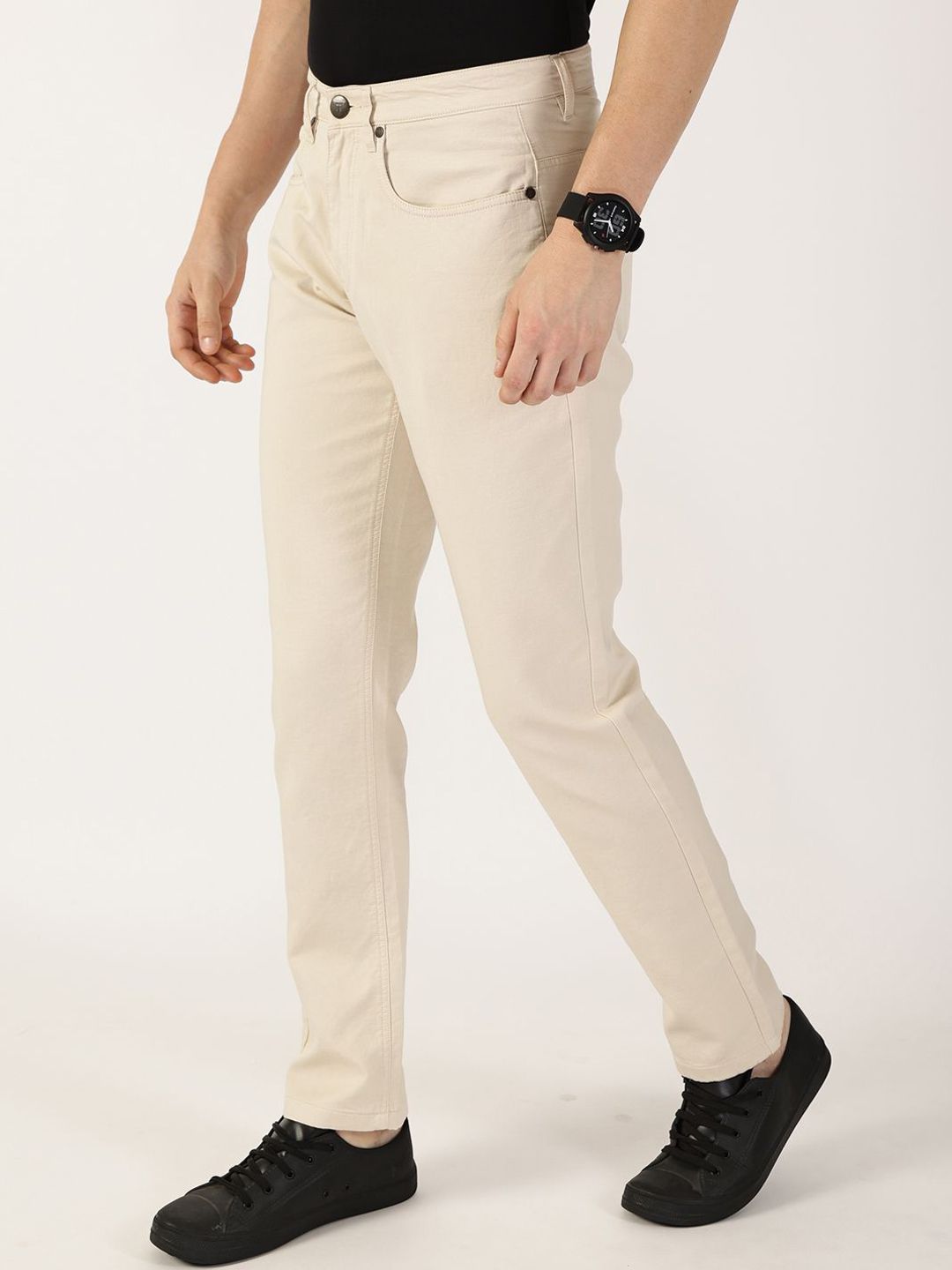 Thomas Scott Men Smart Regular Fit Mid-Rise Chinos