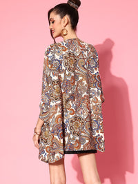 Berrylush Women Classic White Printed Vacay Attire