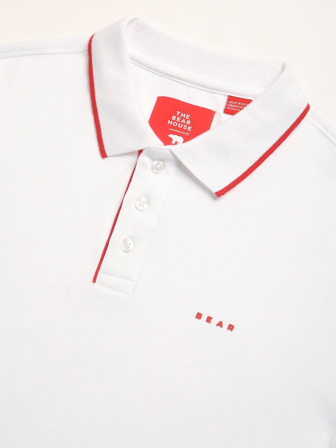 THE BEAR HOUSE Polo Collar Slim Fit Pure Cotton T-shirt