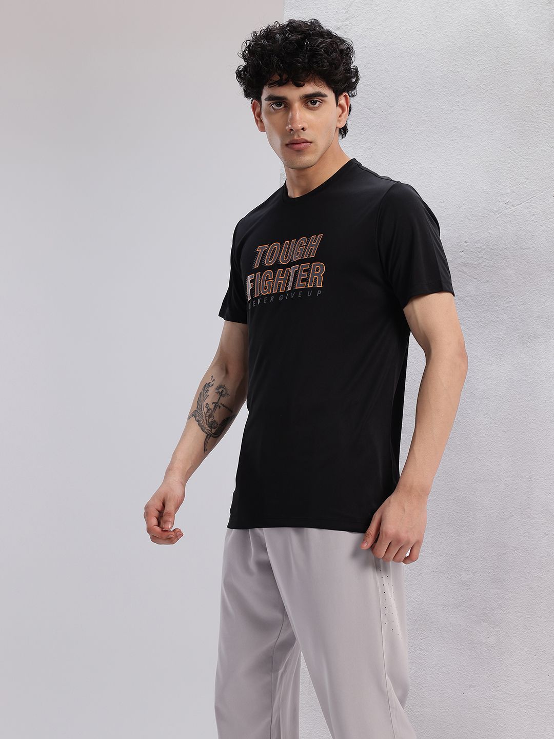 HRX by Hrithik Roshan Men Typography Printed Rapid-Dry Training T-shirt