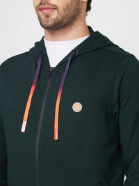 SPYKAR Hooded Cotton Front-Open Sweatshirt