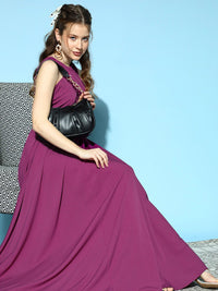 Berrylush Women Beautiful Purple Solid Dress