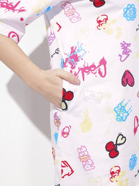 DressBerry Call Me Colourful Cutie Printed Praise T-shirt Dress