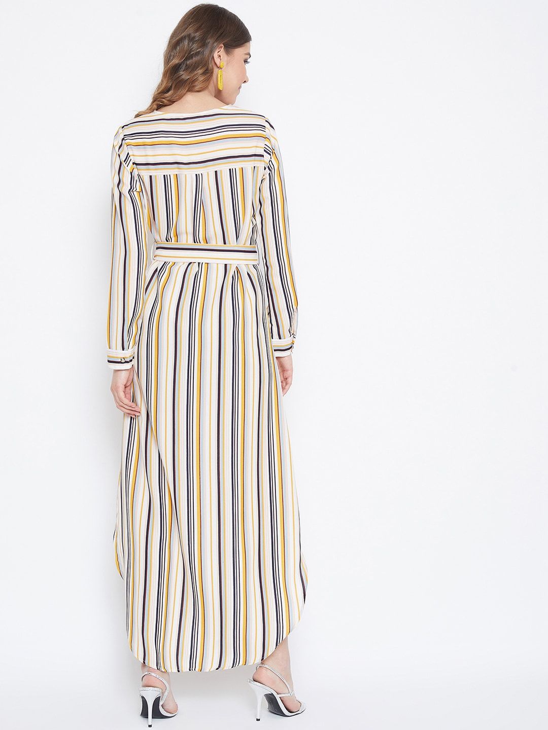 Berrylush Women Multicoloured Striped Maxi Dress
