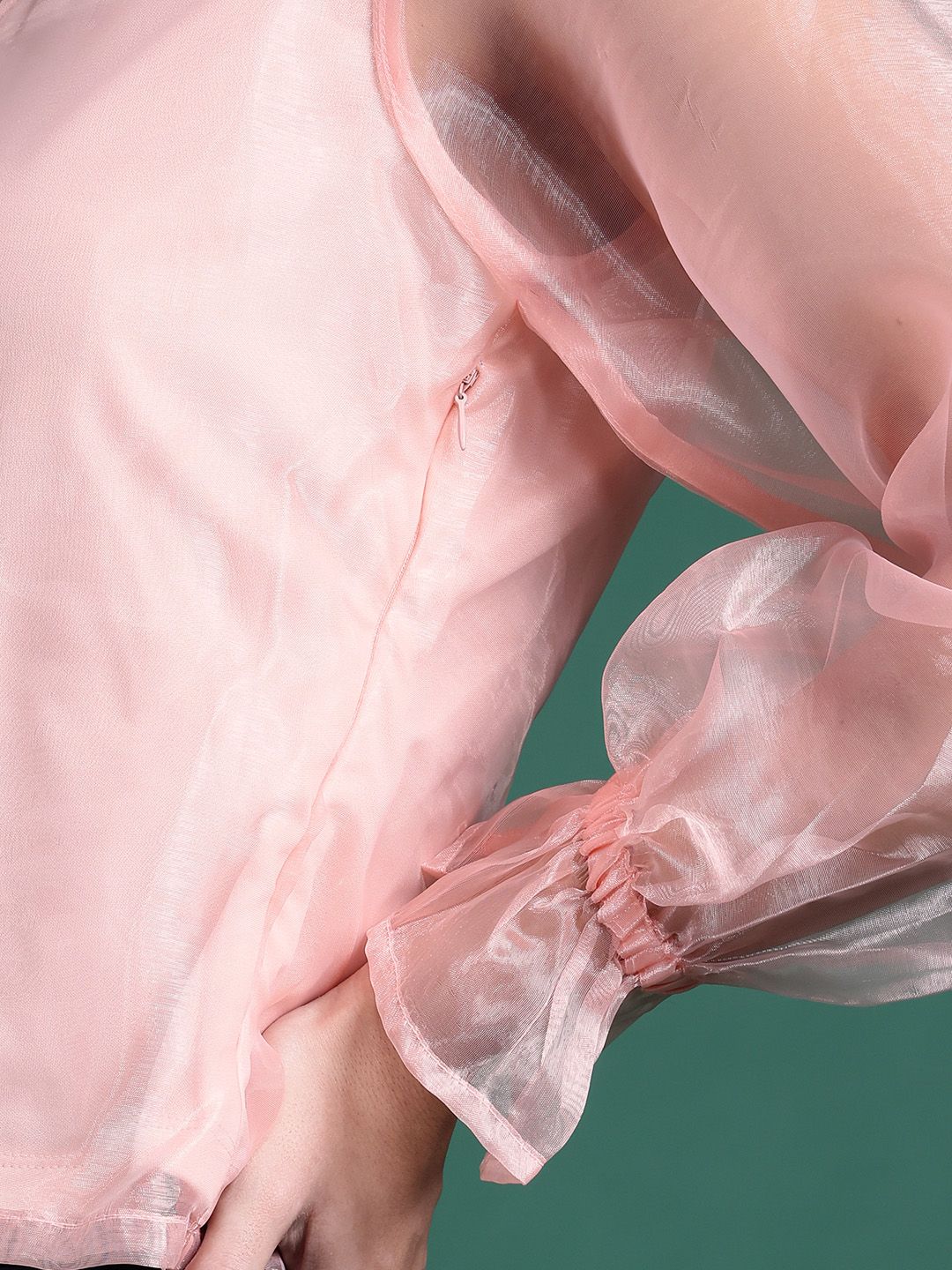 DressBerry Puff Sleeve Net Top