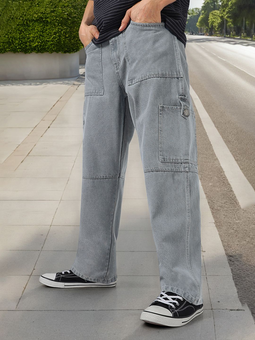 Urbano Fashion Men Loose Relaxed Fit Mid-Rise Jeans