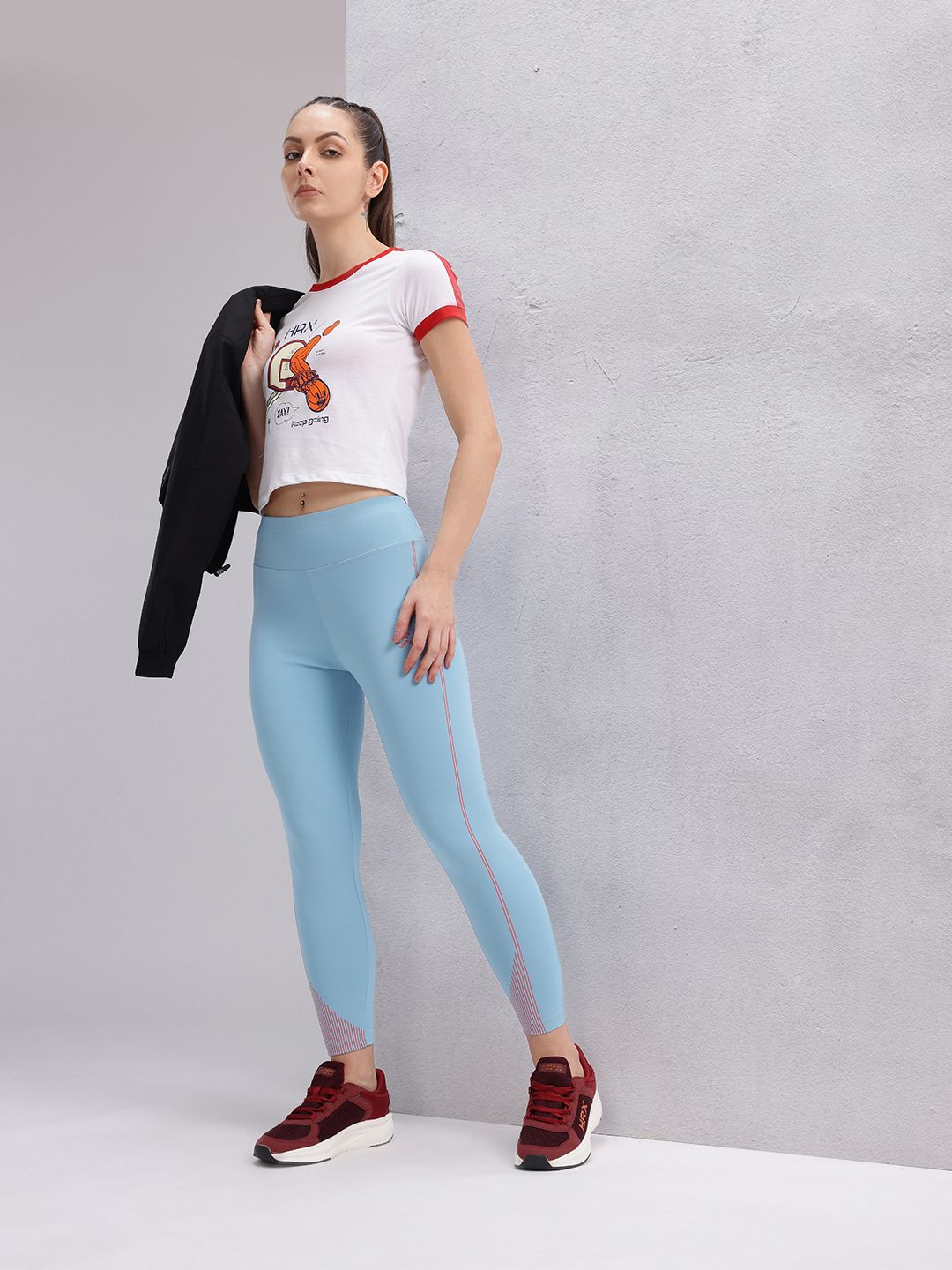 HRX by Hrithik Roshan Graphic Print Crop T-shirt