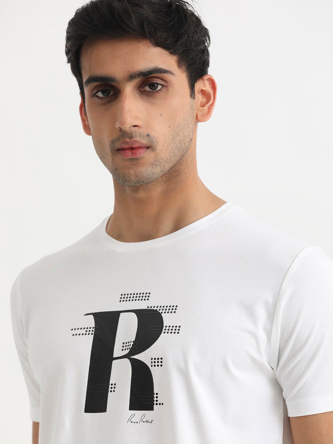 RARE RABBIT Men Rings-4 Slim Fit Solid Polo Collar T-Shirt