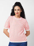 SPYKAR Striped Cotton Boxy T-shirt