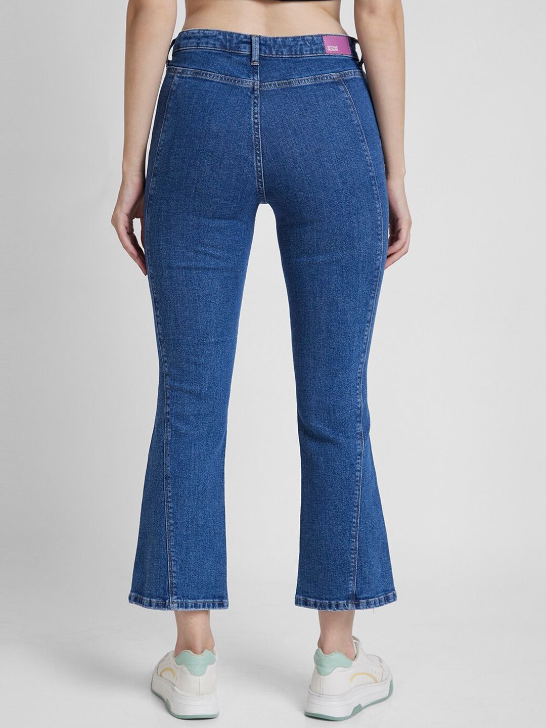 SPYKAR Women Elissa Bootcut Fit Clean Look High-Rise Stretchable Crinkle  Jeans